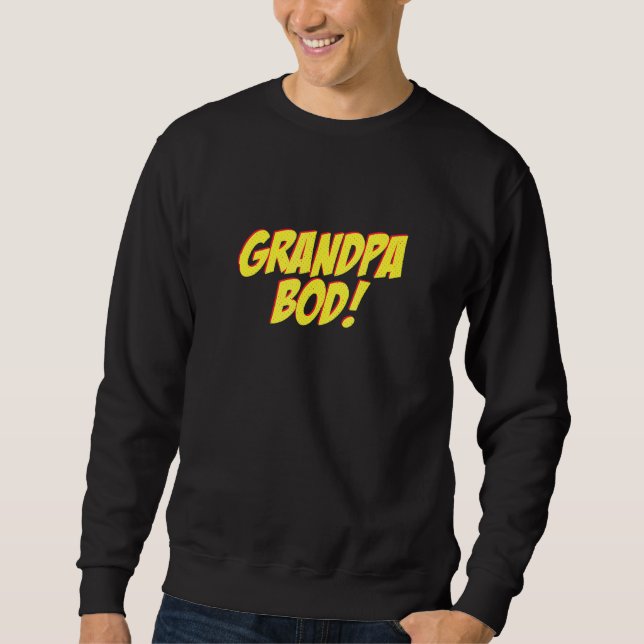 Sudadera Hombres Abuelo Bod Weightlifter Ejercicio de Morda (Anverso)