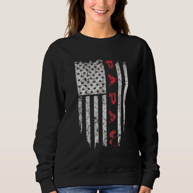Sudadera Hombres Abuelo de la Bandera Estadounidense Papaw (Anverso)