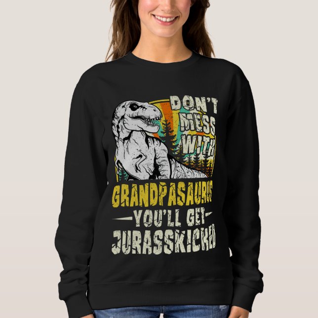 Sudadera Hombres Abuelo Rex Saurus Papasaurus Dinosaurios F (Anverso)