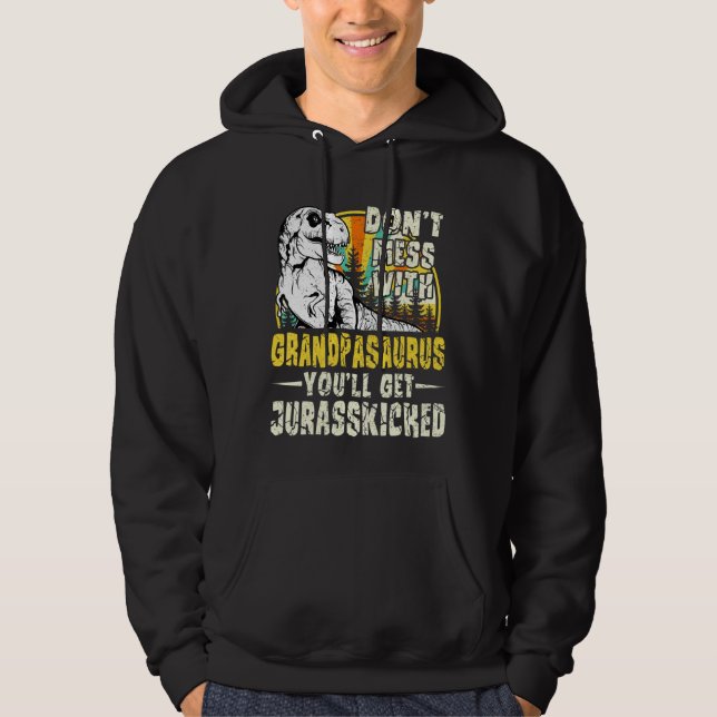 Sudadera Hombres Abuelo Rex Saurus Papasaurus Dinosaurios F (Anverso)