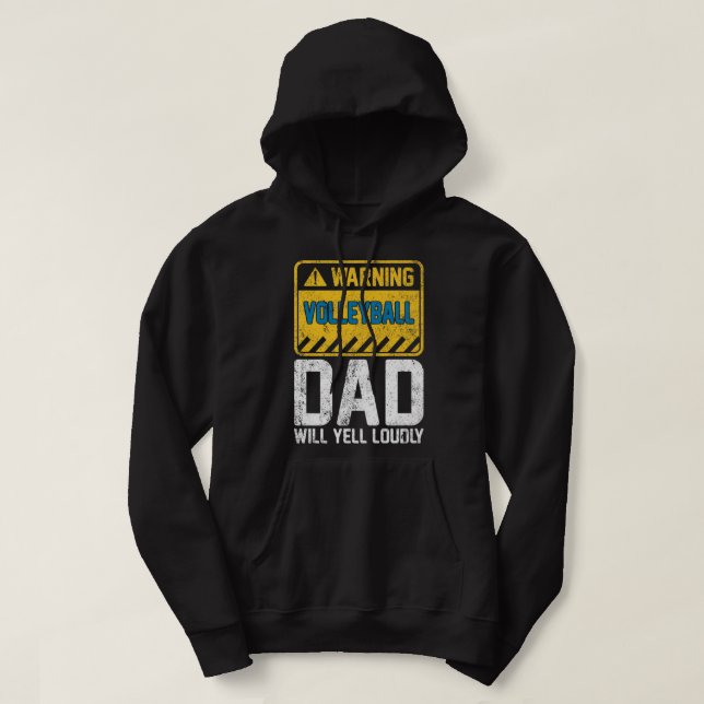 Sudadera Hombres advierten voleibol papa vintage retro voll (Diseño del anverso)