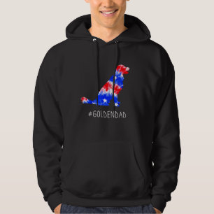 Sudadera Hombres Bandera Americana Golden Retriever Dad D