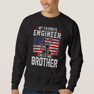 Sudadera Hombres Bandera Americana Mi Ingeniero Favorito Me