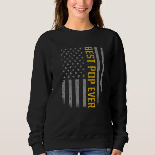 Sudadera Hombres Bandera Americana Papá por el mejor pop de