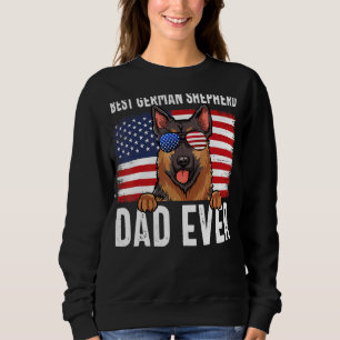 Sudadera Hombres Bandera Americana Pastor Alemán Padre Perr