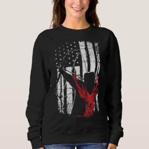 Sudadera Hombres Bandera De Ee.Uu.: Caza Patriótica De Vaca