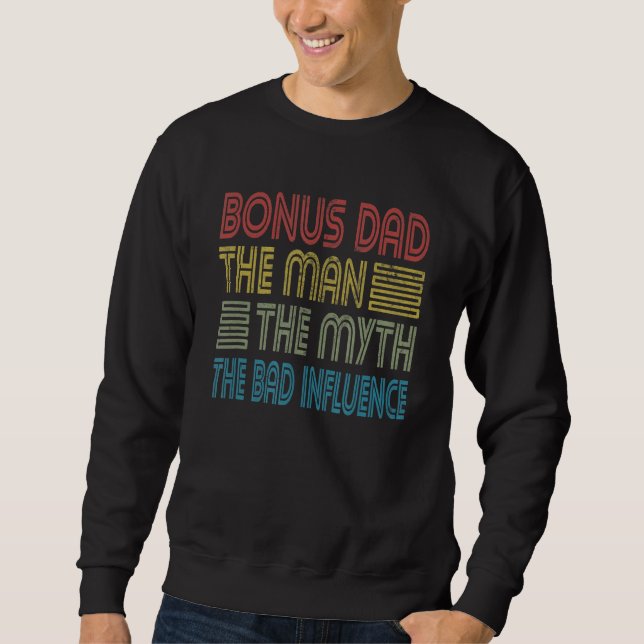 Sudadera Hombres Bonus Dad Man Mito Bad Influent Padre Step (Anverso)
