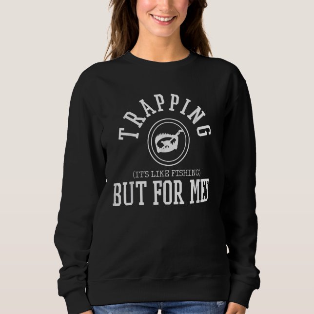 Sudadera Hombres cazando pescadores con trampero (Anverso)