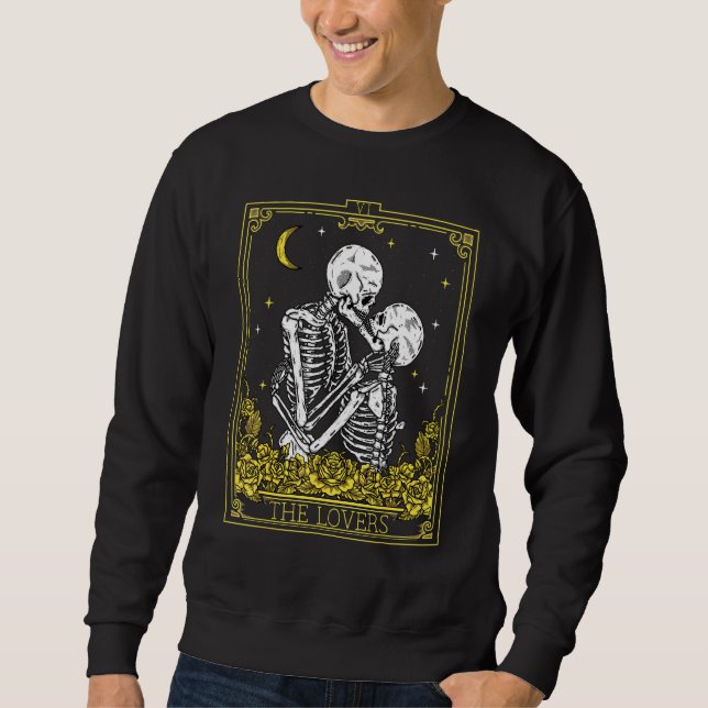 Sudadera Hombres con la tarjeta tarot de época (Anverso)
