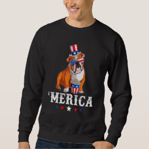 Sudadera Hombres De Bulldog Merica Mujeres Usa Bandera Esta