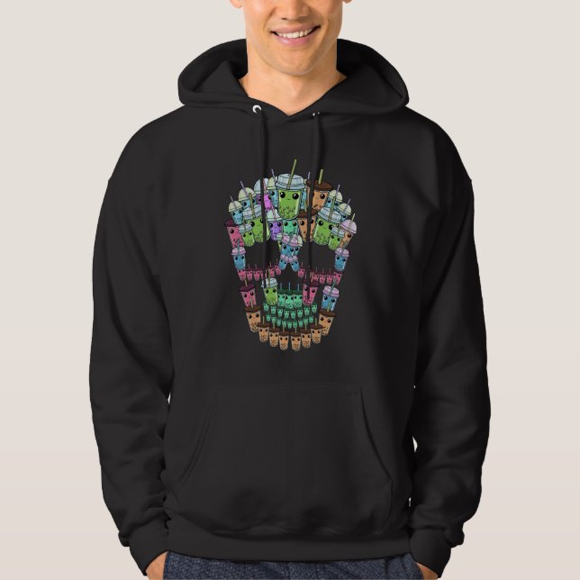 Sudadera Hombres de cráneo de té de burbuja Boba Tea Gift B (Anverso)