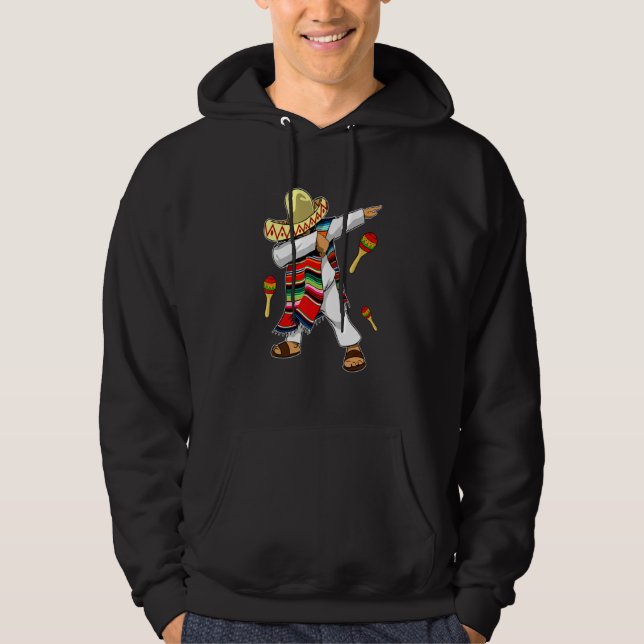 Sudadera Hombres de Dabbing Mexicano Poncho Cinco De Mayo (Anverso)