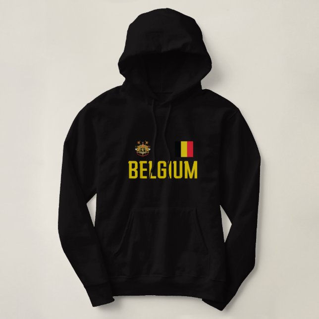 Sudadera Hombres de Fútbol de Bélgica Bandera (Diseño del anverso)