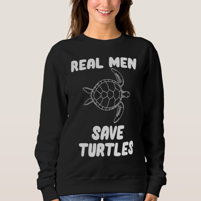 Sudadera Hombres de verdad salvan tortugas (Anverso)