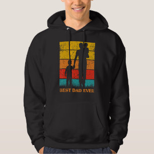 Sudadera Hombres Día del Padre Mejor Papá Nunca Retro Atard