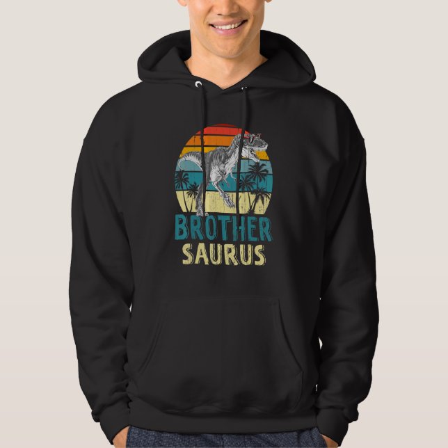 Sudadera Hombres Día Hereduría T Rex Dinosaurio Hermano S (Anverso)