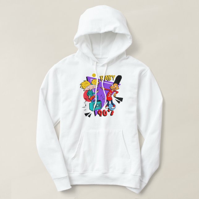 Sudadera Hombres Divertidos Hey Arnold 90S Bebé Llegar Al D (Diseño del anverso)
