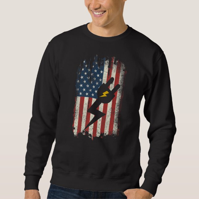Sudadera Hombres Electric Cable Engineering Electrician Ame (Anverso)
