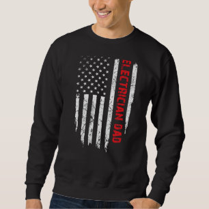 Sudadera Hombres Electricistas Papá Bandera Estadounidense 