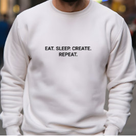 Sudadera Hombres Elegantes White Eat Sleep Crear Lema De Re