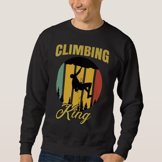 Sudadera Hombres escalando Rey Retro Boulder roca rocas roc (Anverso)