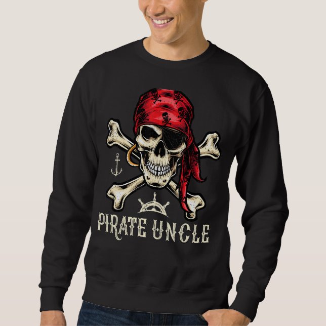 Sudadera Hombres estilo retro esqueleto esqueleto pirata tí (Anverso)
