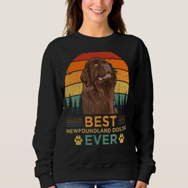 Sudadera Hombres estilo retro mejor perro de Terranova papá (Anverso)