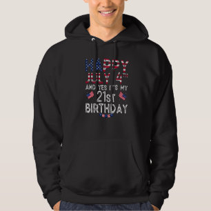 Sudadera Hombres felices 4 de julio y si es mi cumpleaños 2