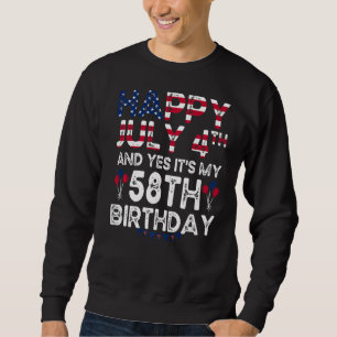 Sudadera Hombres felices 4 de julio y si es mi cumpleaños 5