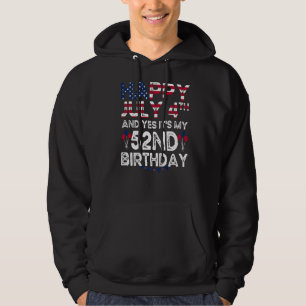 Sudadera Hombres felices 4 de julio y si es mi cumpleaños 5