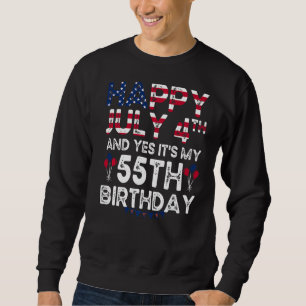 Sudadera Hombres felices 4 de julio y si es mi cumpleaños 5