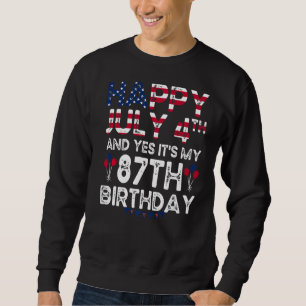 Sudadera Hombres felices 4 de julio y si es mi cumpleaños 8