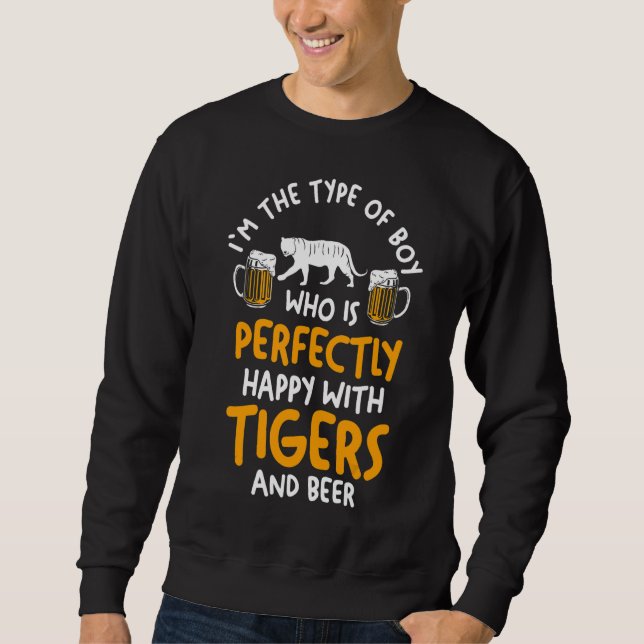 Sudadera Hombres Felices Con Cerveza Y Tigres (Anverso)