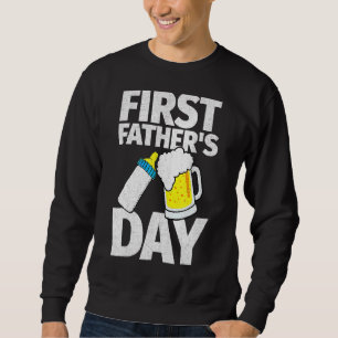 Sudadera Hombres Feliz Día del Primer Padre Cerveza Bebé Bo