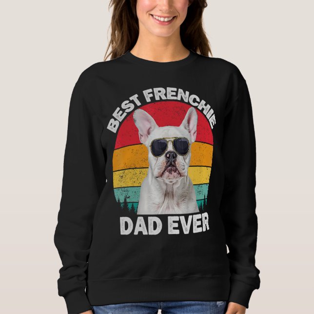 Sudadera Hombres Frenchie Dad Bulldog blanco francés para h (Anverso)