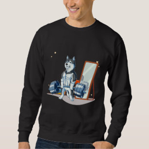 Sudadera Hombres graciosos de Halterofilia Husky Siberian
