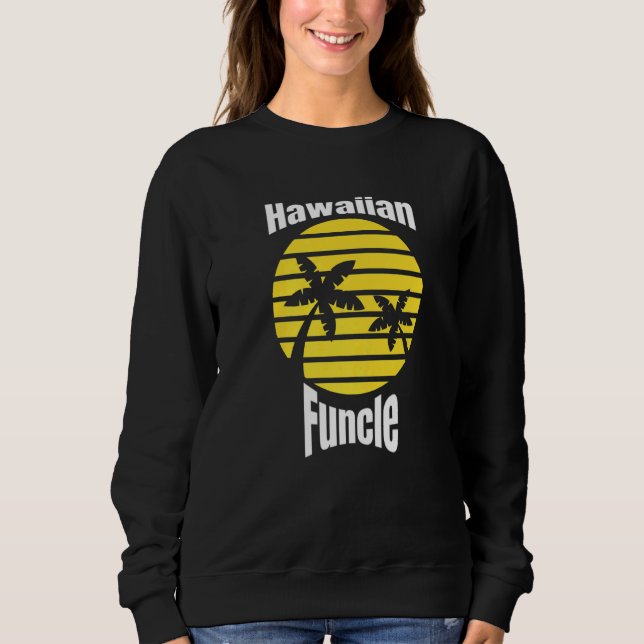 Sudadera Hombres Hawaii Retro Sunset Fun Uncle Hawaiian Fun (Anverso)