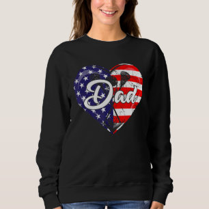 Sudadera Hombres Lacrosse Patriótico Papá Bandera Americana
