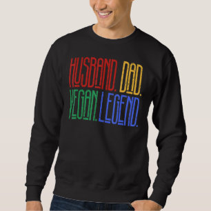 Sudadera Hombres Marido Vintage Papá Leyenda Vegan Go Vegan