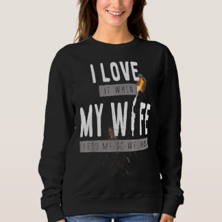 Sudadera Hombres Me encanta cuando mi esposa me deja ir a s