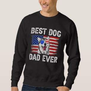 Sudadera Hombres Mejor Husky Siberiano Papá Nunca Bandera A