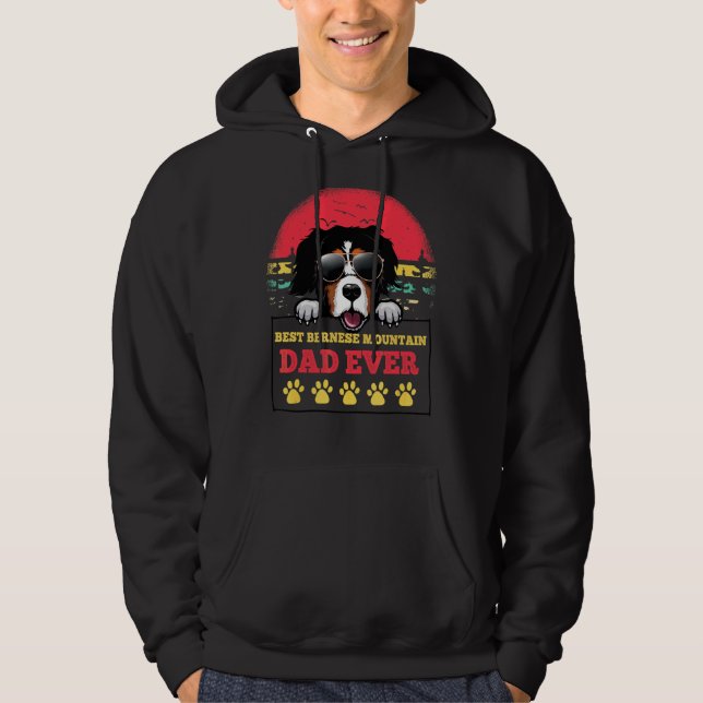 Sudadera Hombres Mejor Papa de Montaña de Berna Nunca Perro (Anverso)