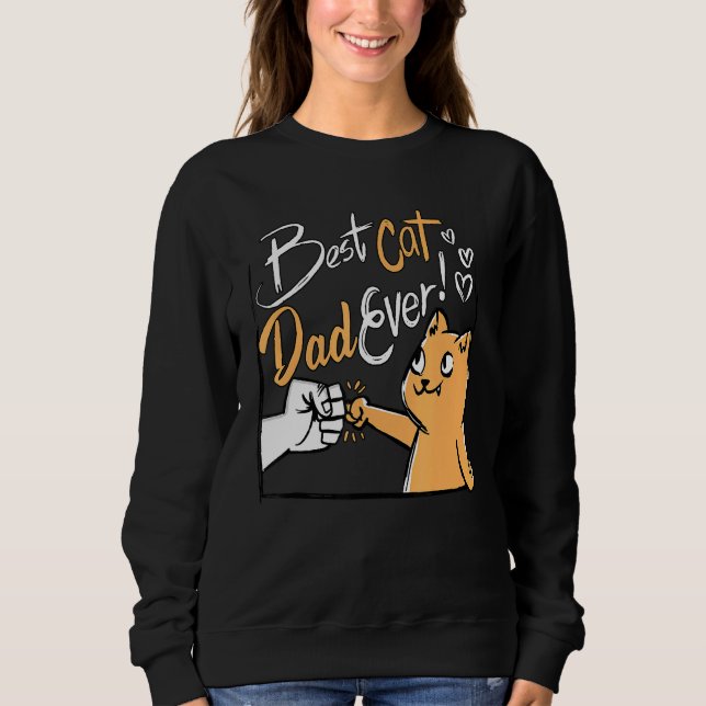 Sudadera Hombres Mejor Papá Gato (Anverso)