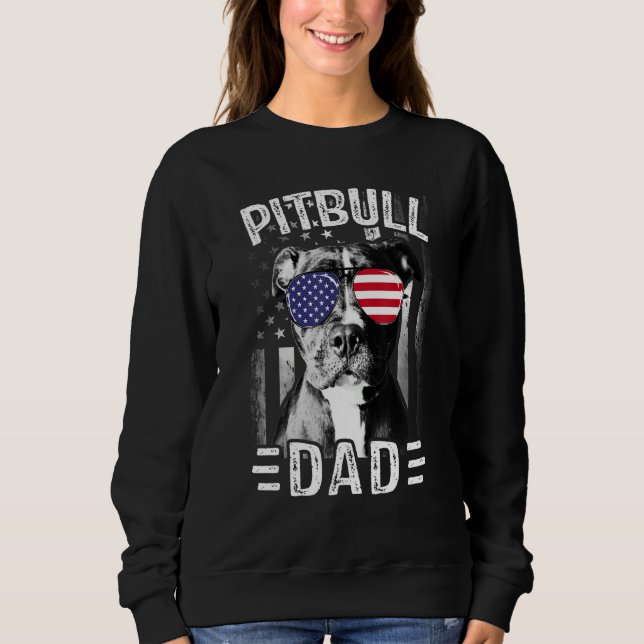 Sudadera Hombres Mejor Papa Pitbull Perro Alguna Vez Bander (Anverso)