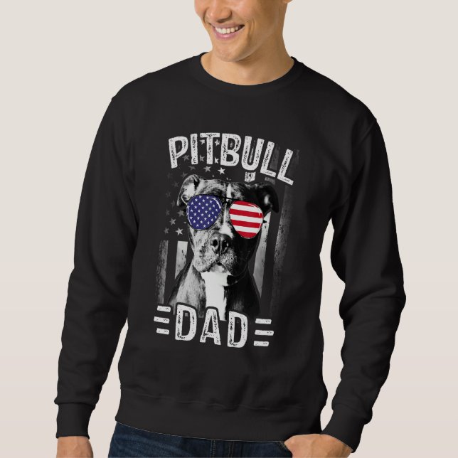 Sudadera Hombres Mejor Papa Pitbull Perro Alguna Vez Bander (Anverso)