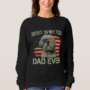 Sudadera Hombres Mejor Papa Shih Tzu Jamás Perro Bandera Am