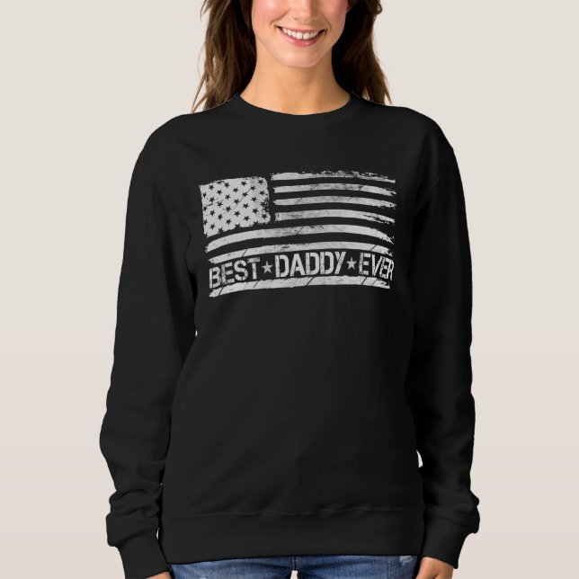 Sudadera Hombres Mejor Papi Bandera Estadounidense Padre De (Anverso)