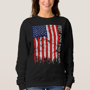 Sudadera Hombres Mejor Perro Padre Nunca La Bandera America