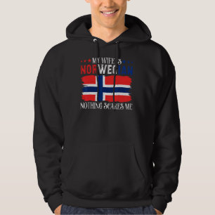 Sudadera Hombres, mi esposa es noruega, nada me asusta Husb