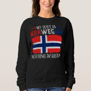 Sudadera Hombres, mi esposa es noruega, nada me asusta Husb